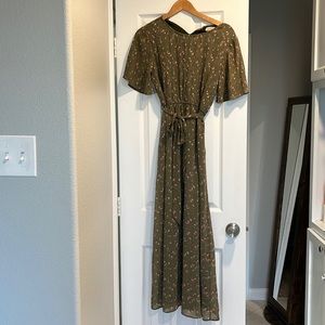 Roolee green floral maxi dress